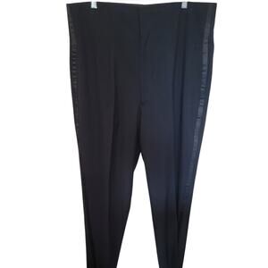 Ceremonial Black Dress Slacks - Size 38x28 (38S) - Side Stripe -Uniform Trousers